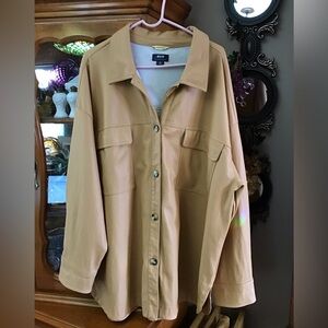 Anthropologie Maeve Faux Leather Shirt Jacket